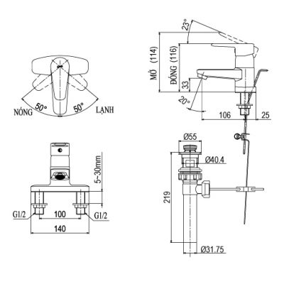 cách lắp vòi lavabo